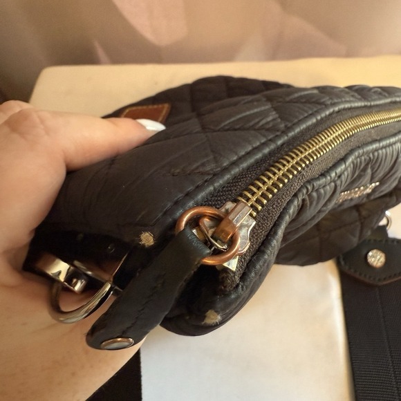 MZ WALLACE Pippa Black Quilted Zip Crossbody Bag Purse 3 Adjustable Straps - Picture 9 of 16